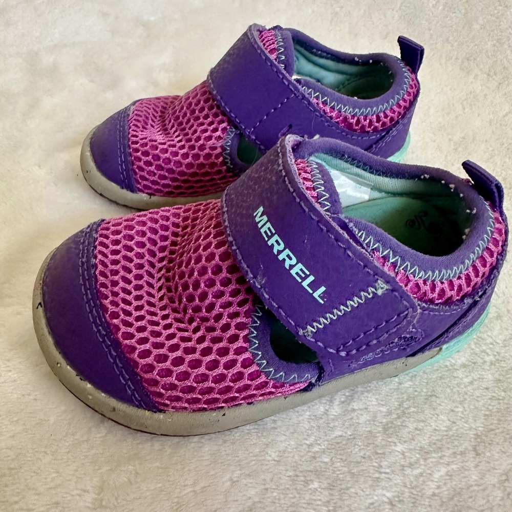Merrell Toddler Hydro Water Sandal Purple Pink Size 4.5 Velcro
